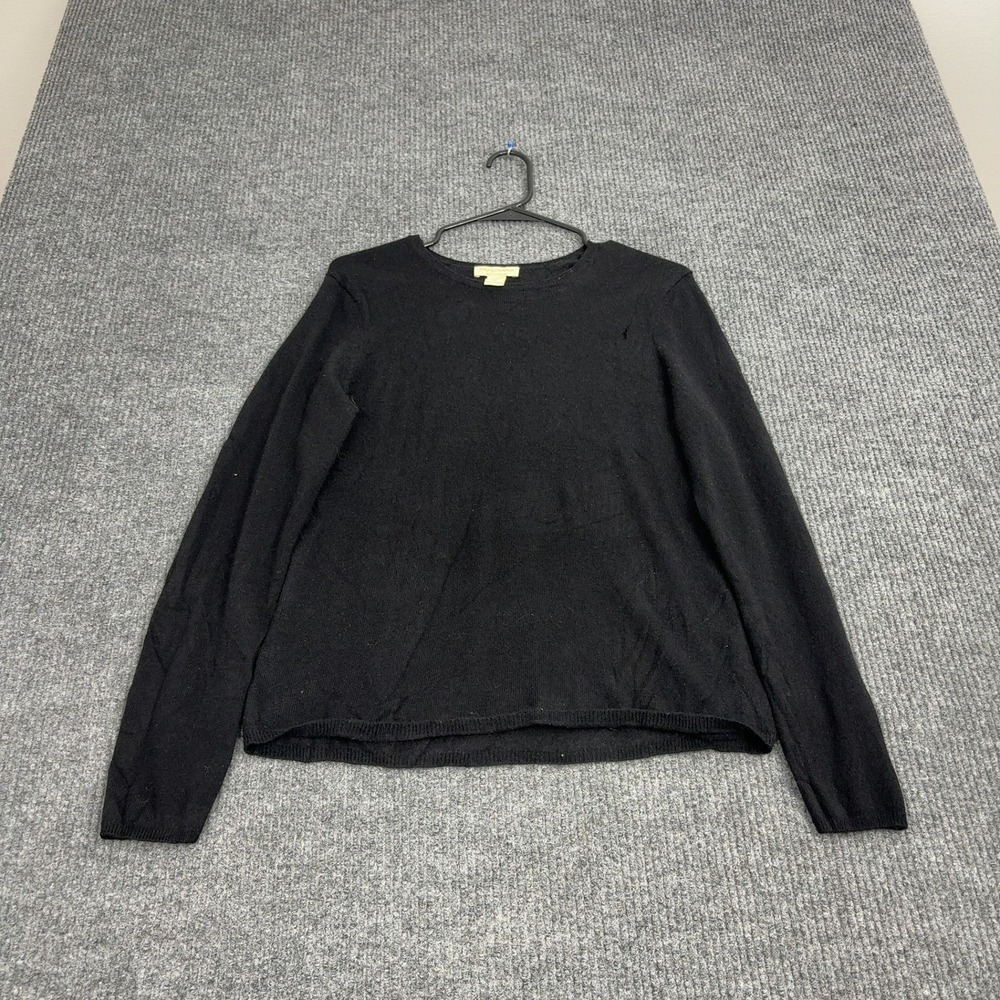 Simply Cashmere Sweater Womens XL Black Cashmere Crew‎ Neck Long Sleeve Classic